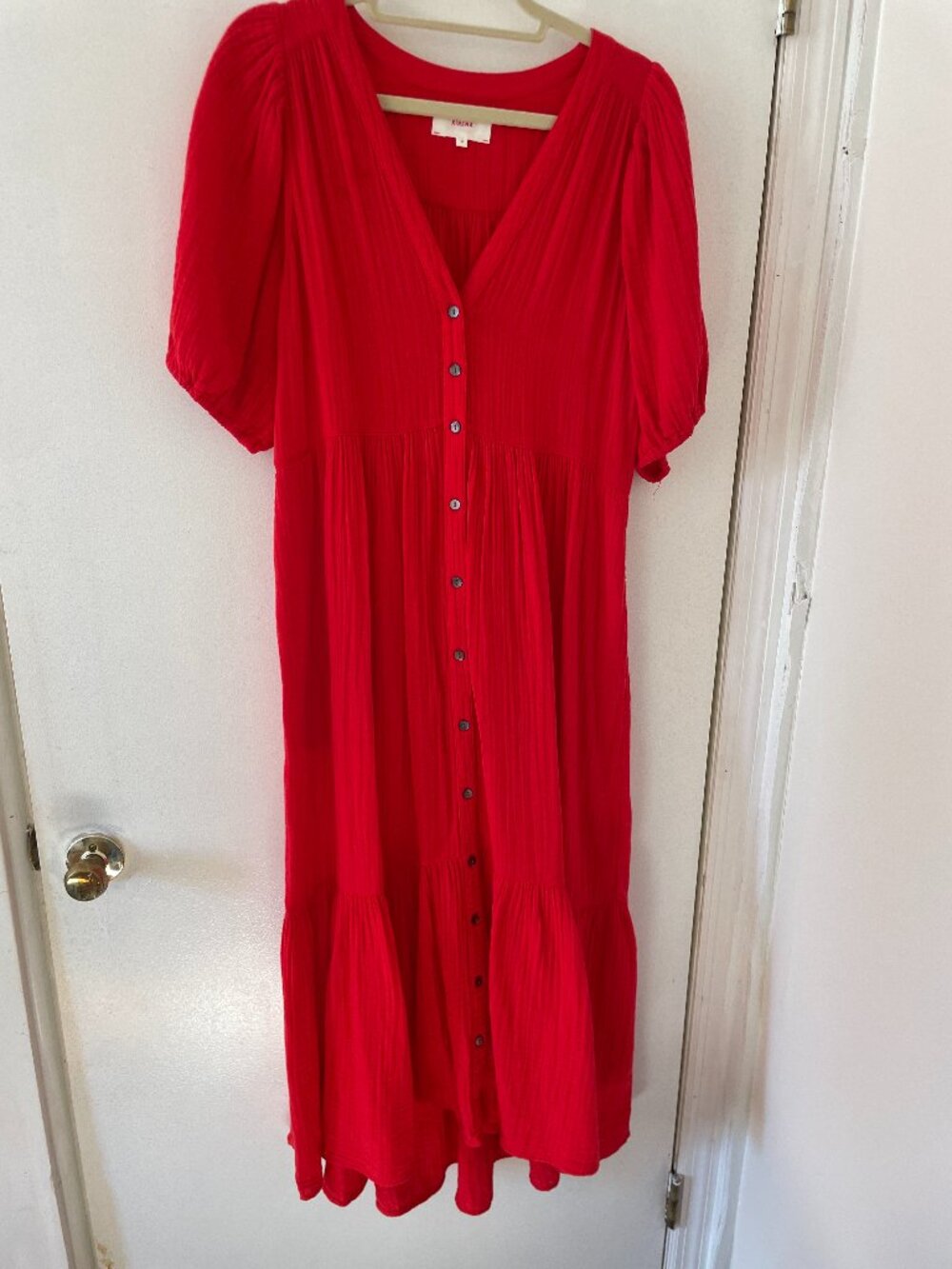 Red Cotton Maxi Dress
